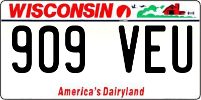 WI license plate 909VEU