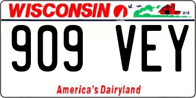 WI license plate 909VEY