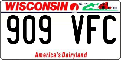 WI license plate 909VFC