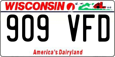 WI license plate 909VFD