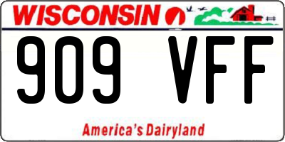 WI license plate 909VFF