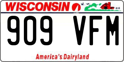 WI license plate 909VFM