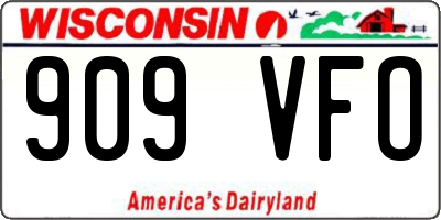 WI license plate 909VFO