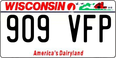 WI license plate 909VFP