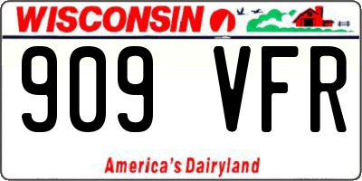 WI license plate 909VFR