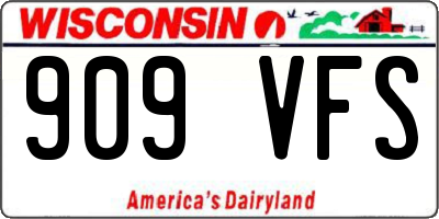 WI license plate 909VFS