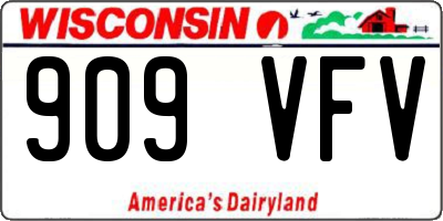 WI license plate 909VFV