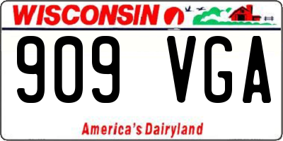 WI license plate 909VGA