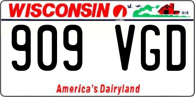 WI license plate 909VGD