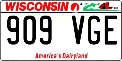 WI license plate 909VGE