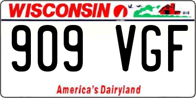 WI license plate 909VGF