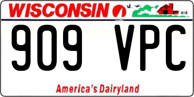 WI license plate 909VPC