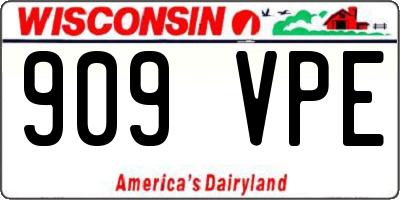 WI license plate 909VPE