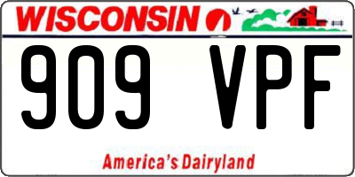 WI license plate 909VPF