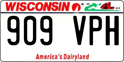WI license plate 909VPH
