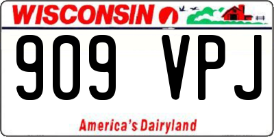 WI license plate 909VPJ