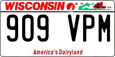 WI license plate 909VPM