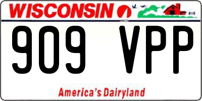WI license plate 909VPP