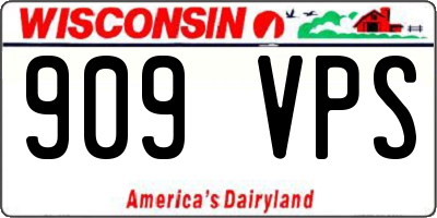 WI license plate 909VPS