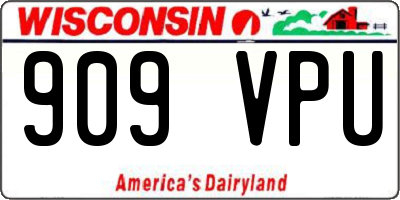 WI license plate 909VPU