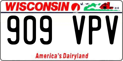 WI license plate 909VPV