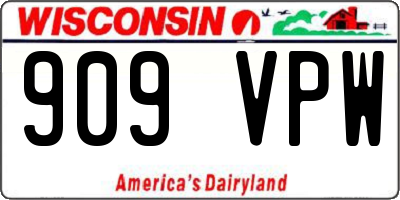 WI license plate 909VPW
