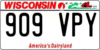 WI license plate 909VPY
