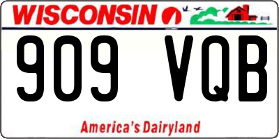 WI license plate 909VQB