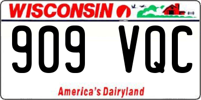 WI license plate 909VQC