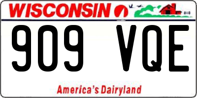 WI license plate 909VQE