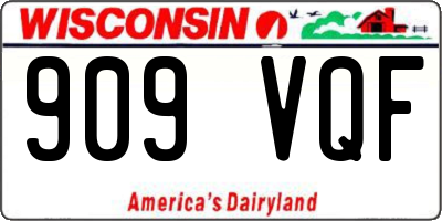WI license plate 909VQF