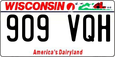 WI license plate 909VQH