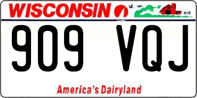 WI license plate 909VQJ