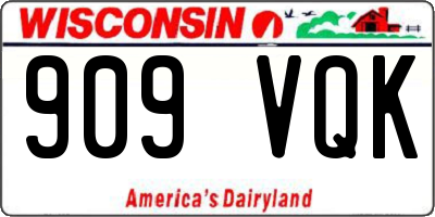 WI license plate 909VQK
