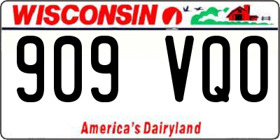 WI license plate 909VQO
