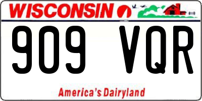 WI license plate 909VQR