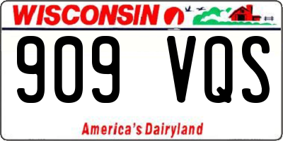 WI license plate 909VQS