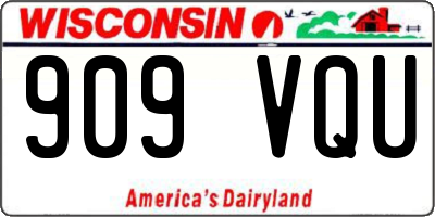 WI license plate 909VQU