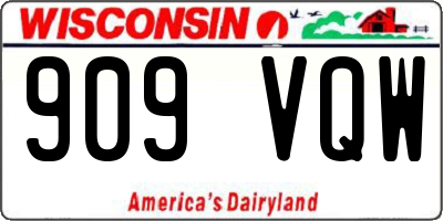 WI license plate 909VQW
