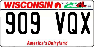 WI license plate 909VQX