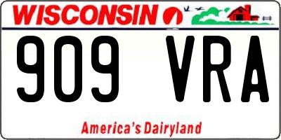 WI license plate 909VRA