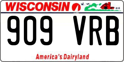 WI license plate 909VRB
