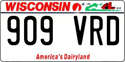 WI license plate 909VRD