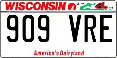 WI license plate 909VRE