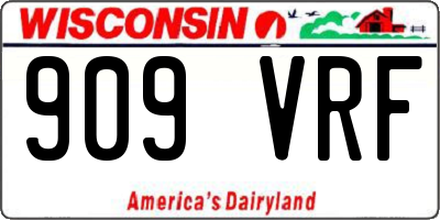 WI license plate 909VRF
