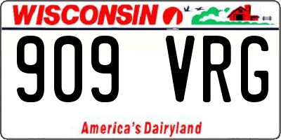 WI license plate 909VRG
