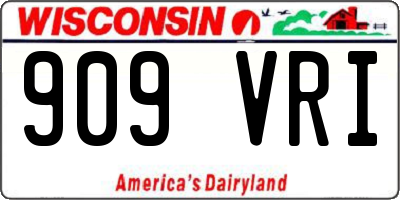 WI license plate 909VRI