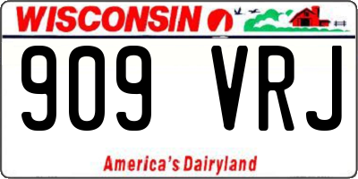 WI license plate 909VRJ