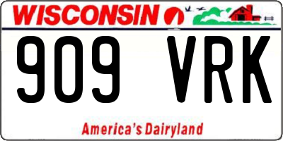 WI license plate 909VRK