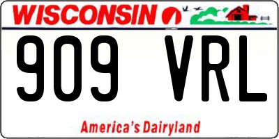 WI license plate 909VRL